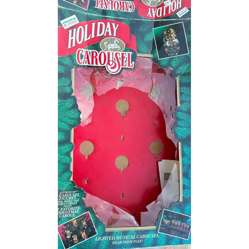 Mr Christmas Holiday Carousel Lighted Musical Animated Ornaments 7 Pc